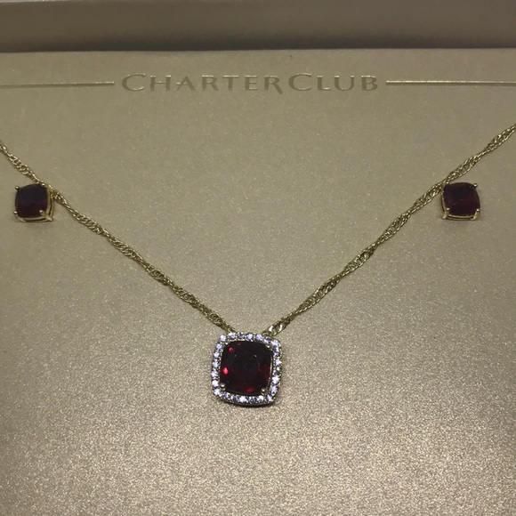 Ruby Red Crystal  Necklace & Earring set [JW-59] - Picture 4 of 4